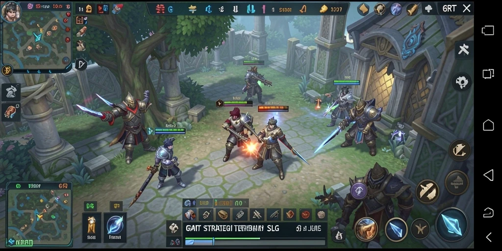 Screenshot utama menunjukkan aksi seru dalam game SLG 6RT.