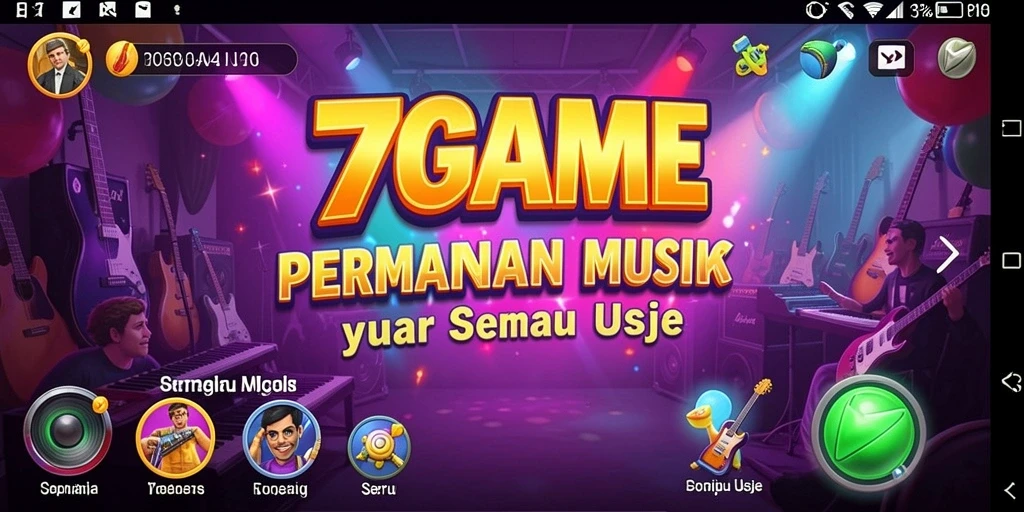 Tampilan gameplay menarik dari 7GAME dengan irama musik yang menggugah semangat.