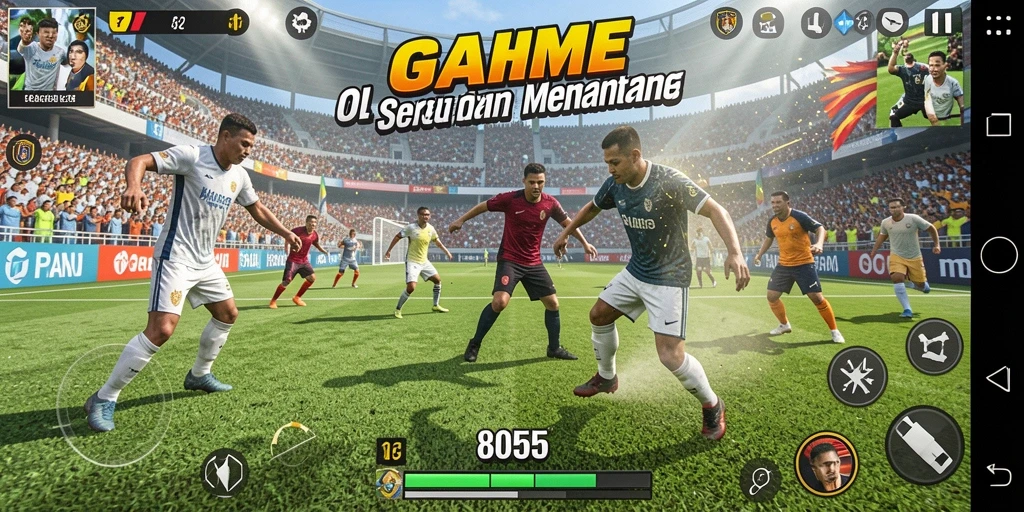 Tampilan gameplay yang seru dalam game olahraga 8055.