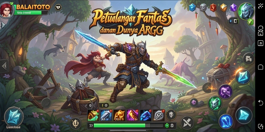 Tampilan gameplay ARPG yang epik dan mengasyikkan dalam BALAITOTO.