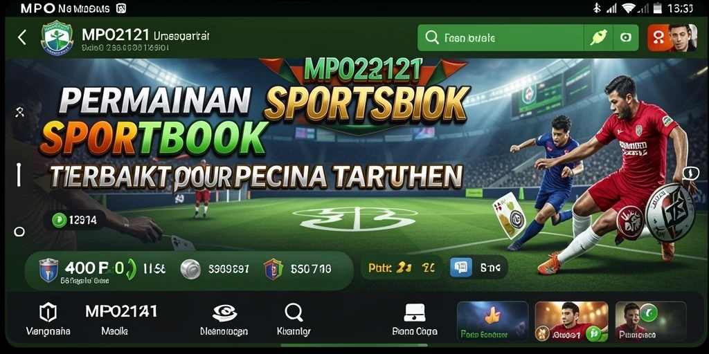 Tampilan utama MPO2121 yang menunjukkan berbagai pilihan taruhan olahraga.