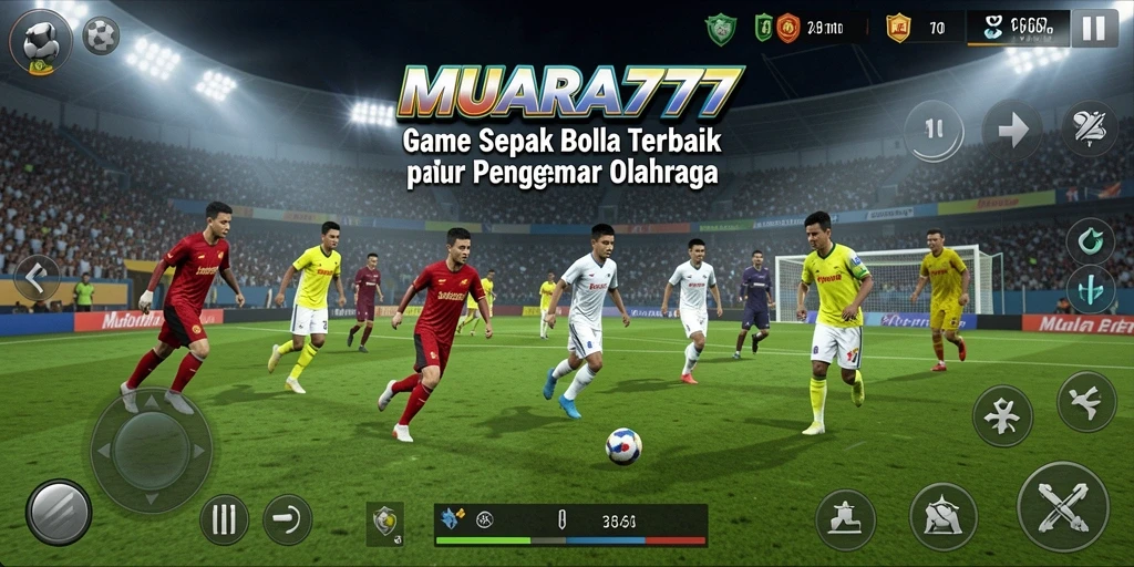 Tampilan dinamis permainan sepak bola yang mengasyikkan.