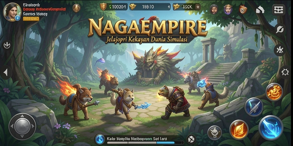 Screenshot NAGAEMPIRE menunjukkan gameplay simulasi yang menarik.