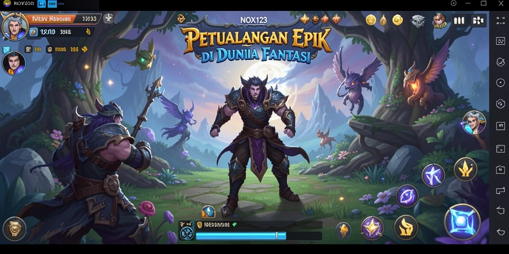 Tampilan menarik dari gameplay RPG dalam NOX123.