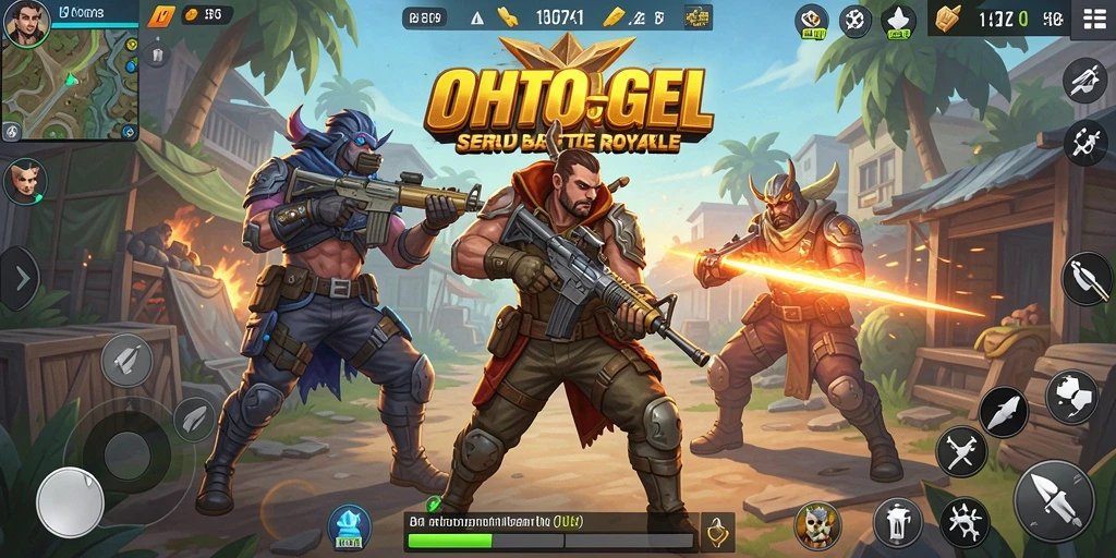 Screenshot OHTOGEL yang menampilkan momen seru dalam pertandingan Battle Royale.