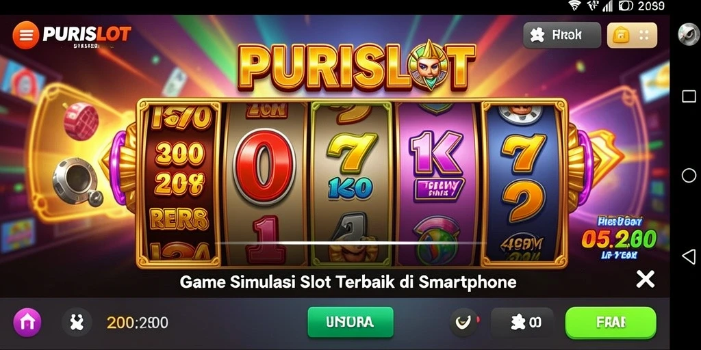 Screenshot gameplay PURISLOT yang menarik dan berwarna-warni.