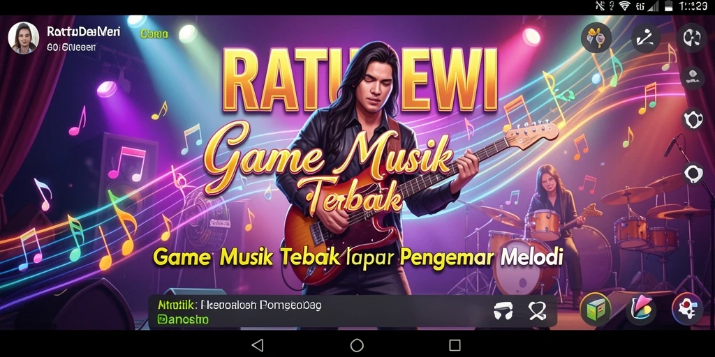 Tangkapan layar gameplay RATUDEWI yang menampilkan pengalaman musik yang seru.