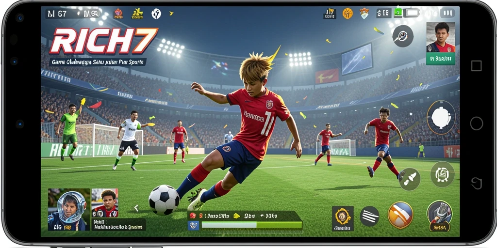Tampilan interaktif gameplay RICH7 yang menegangkan dan seru.