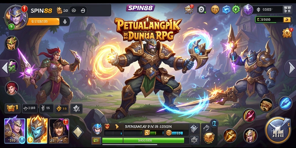 Tangkapan layar utama menunjukkan aksi mendebarkan dalam permainan RPG SPIN88.