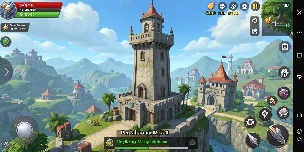 Tampilan gameplay SVIP10 dalam misi Tower Defense yang seru.